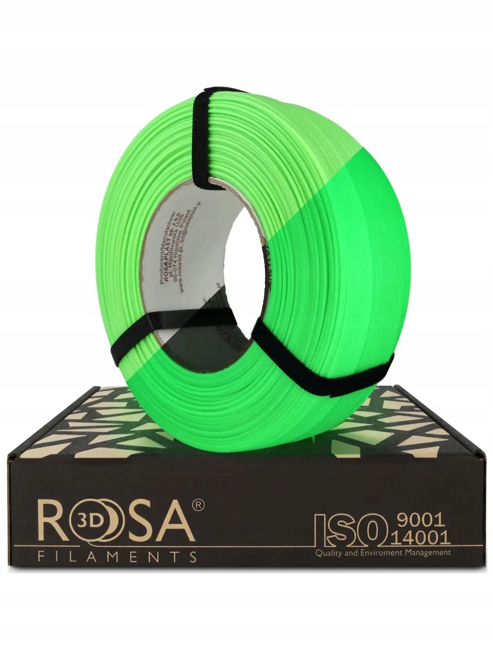 Filament Rosa3d ReFill Pet-g Neon Green Glow in the Dark, Uv Glow 1 kg
