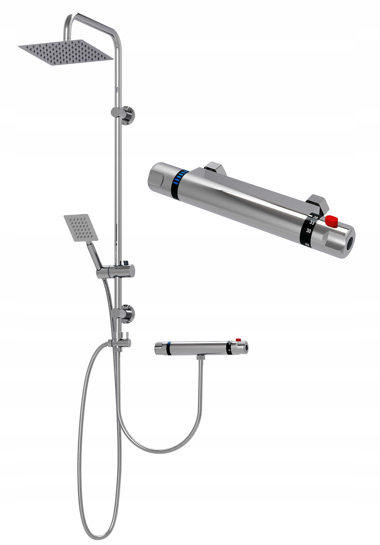Sprchová Súprava Termostatická Batéria Dažďová Sprcha Kúpeľňa Detti