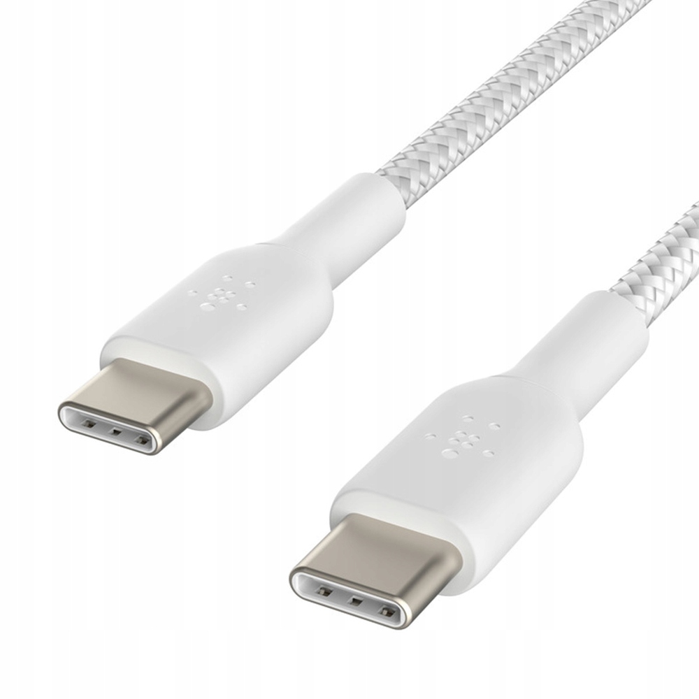 Belkin 2 opletené kabely Usb-c na Usb-c 60W, 2 m, bílé