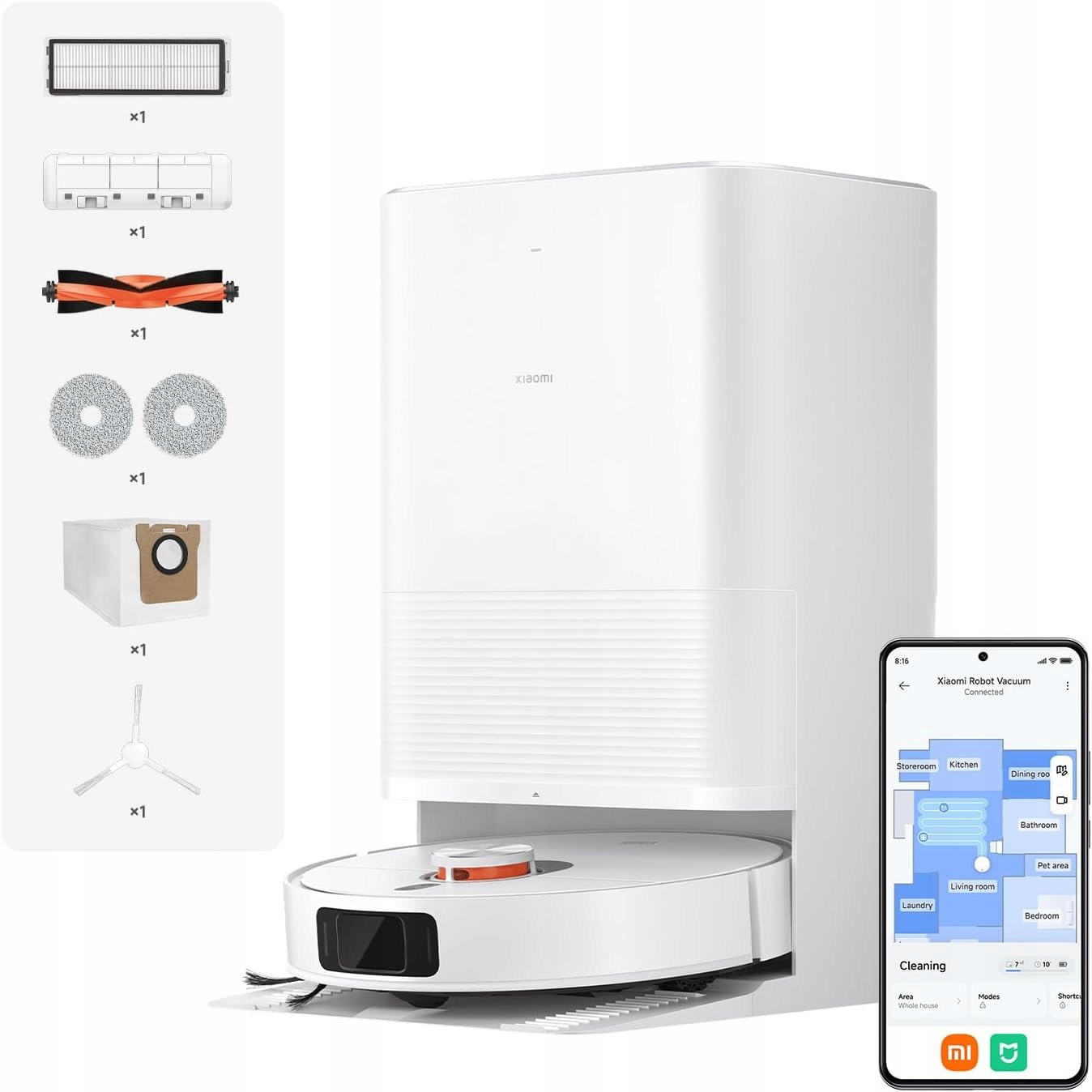 Vysavač Uklízecí Robot Mopovací Xiaomi Vacuum X20 Pro Eu Wifi Hepa E11