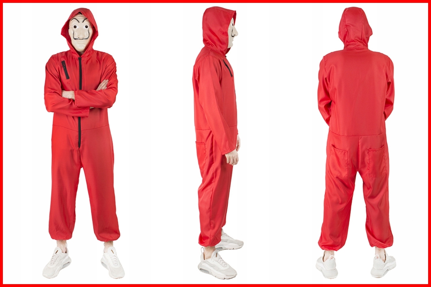 STRÓJ KARNAWAŁOWY DOM PAPIERU LA CASA DE PAPEL PRZEBRANIE KOMBINEZON MASKA Rozmiar L