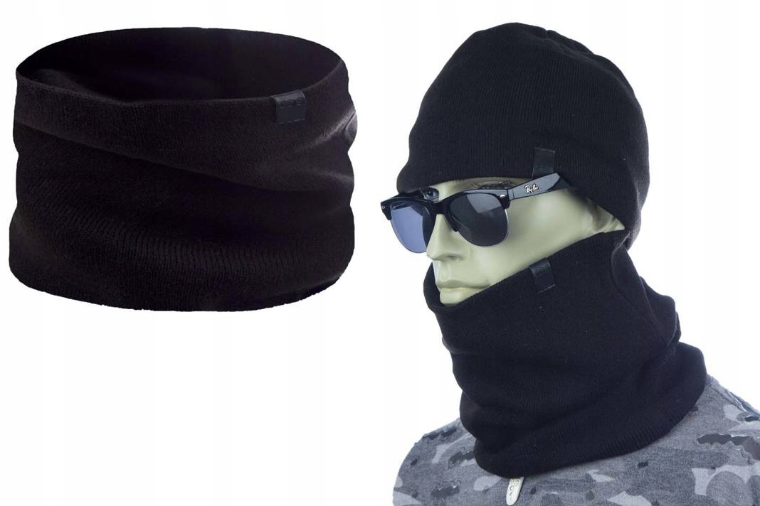 

Czarny komin męski na zimę jesień do płaszcza Scj