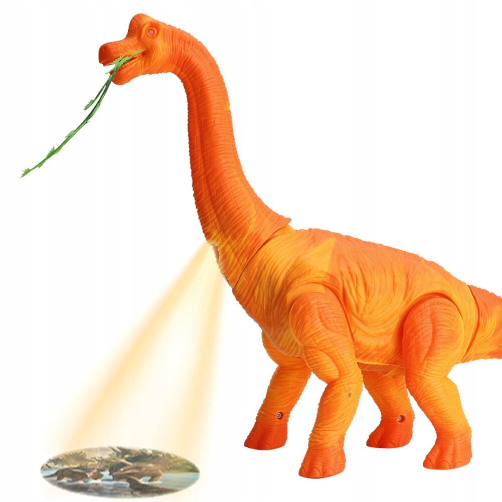 DINOZAUR CHODZI RYCZY ŚWIECI ZNOSI JAJKA DIPLODOK