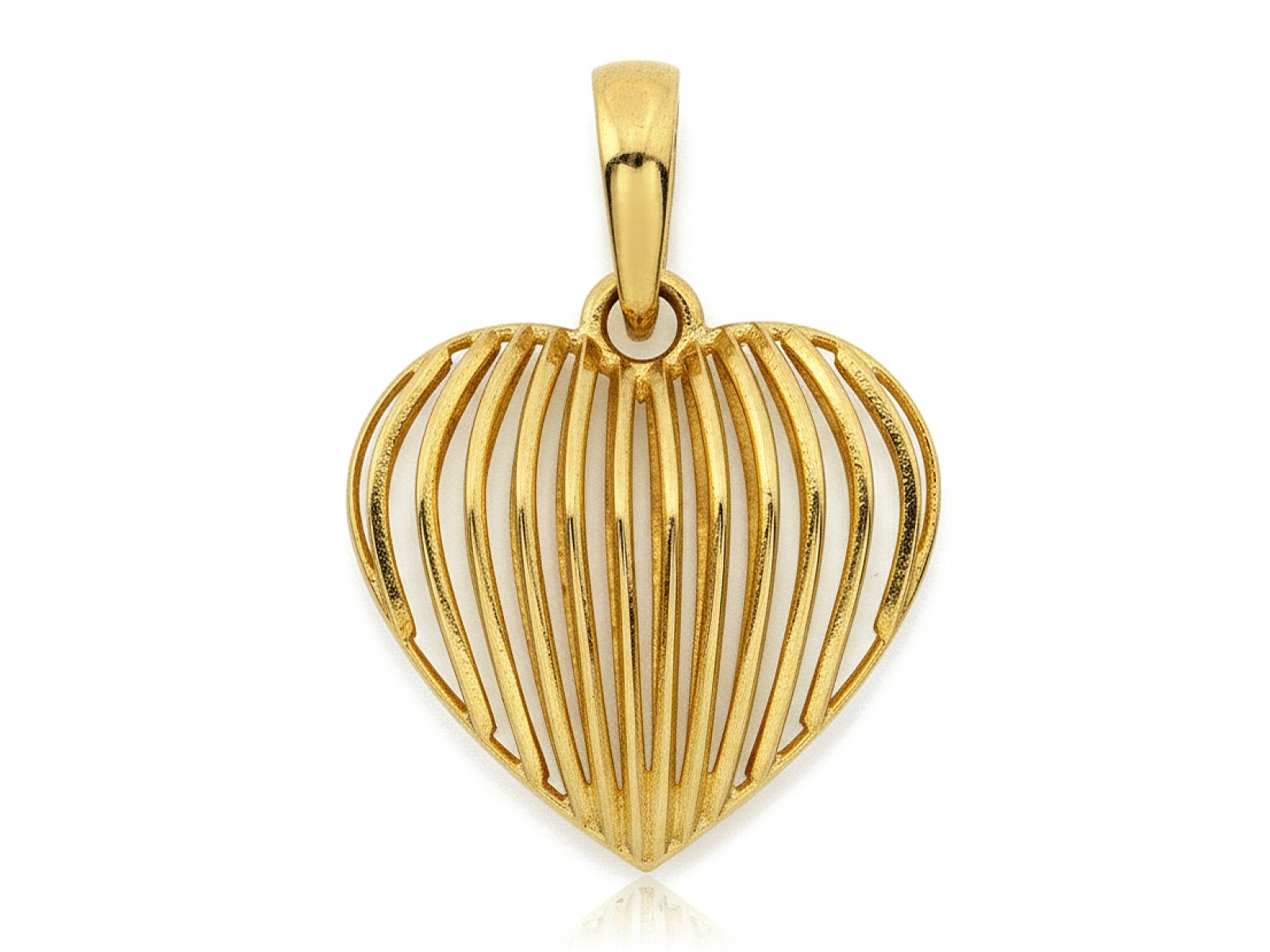 Přívěsek zlatý 585 Ažurové srdce konvexní Lesklé 0.82g Srdíčko
