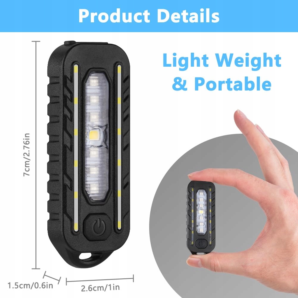 ADIWO 2 Sztuki LED Lampa Czołowa 5 Trybów USB Wodoodporna Do Biegania — miniatura 2
