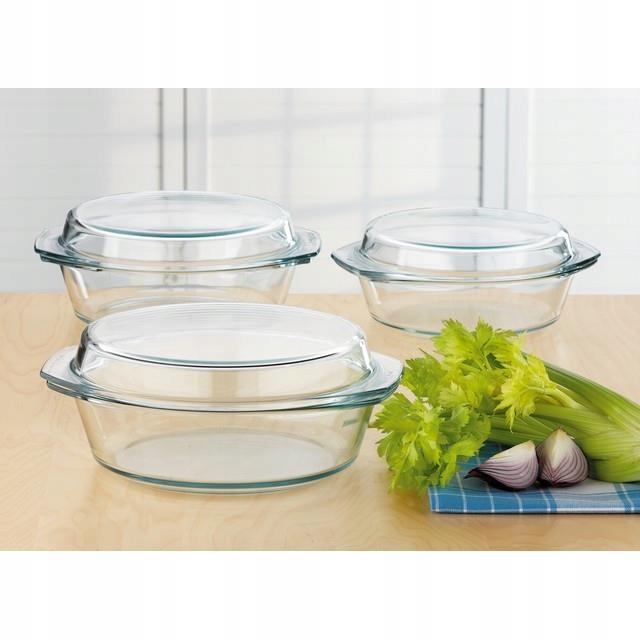 NACZYNIE ŻAROODPORNE SIMAX OKRĄGŁE Z POKRYWĄ 2,9 L Materiał szkło