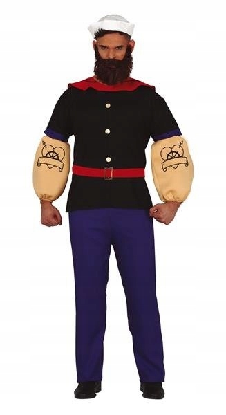 STRÓJ MARYNARZ MARYNARZA CZARNY Z RĘKAWAMI L