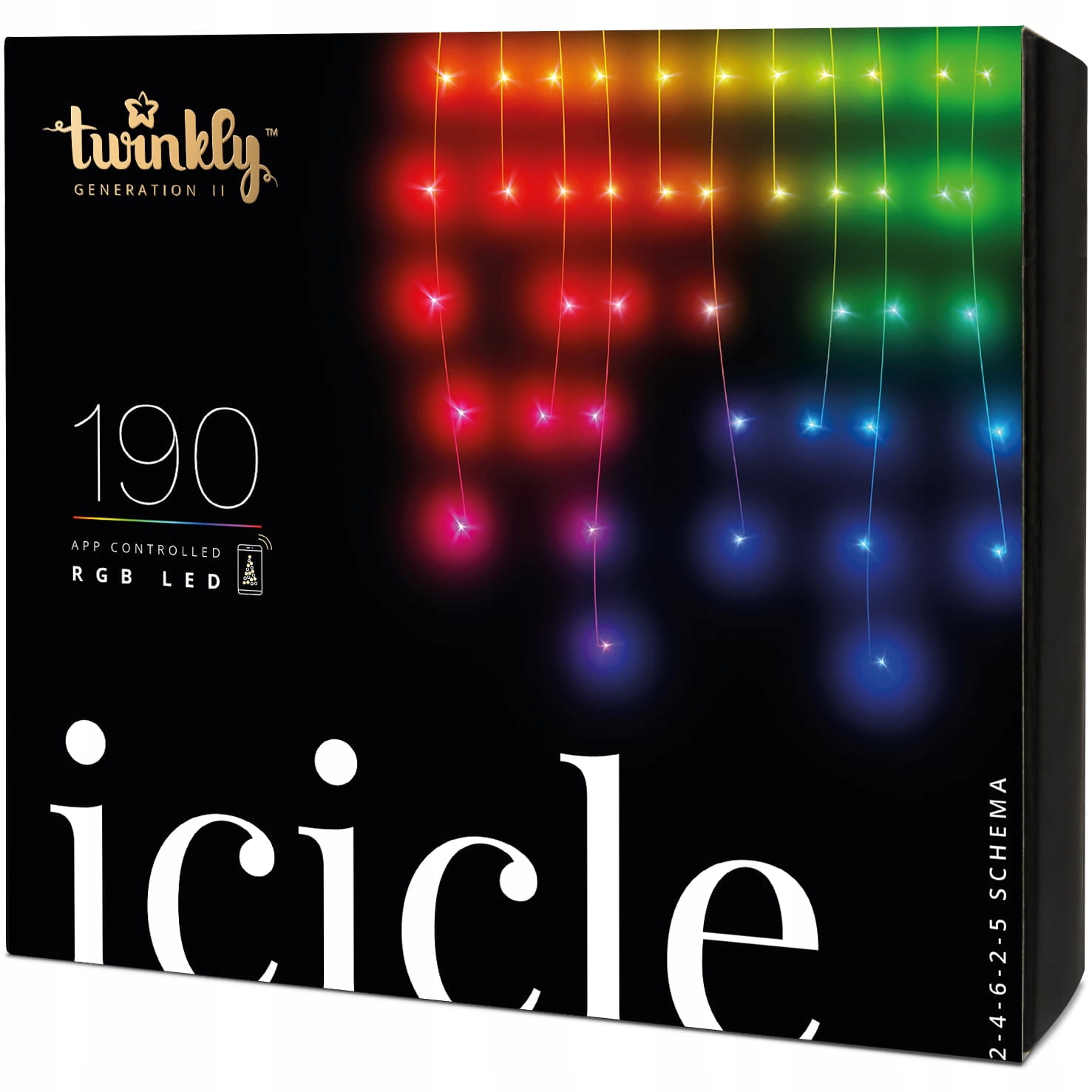 

Lampki ozdobne dekoracyjne Twinkly Icicle 190L Rgb
