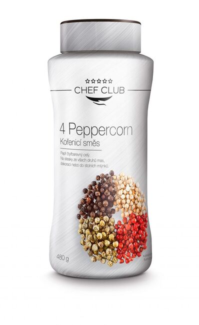 Levně Chef Club Koření Pepř Čtyřbarevný Celý 480 g