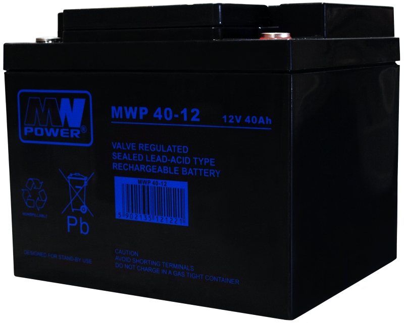 Akumulator Bateria Agm Vrla Mw Power Mwp 40Ah 12V MWP40 MWP40-12 Alarm Ups
