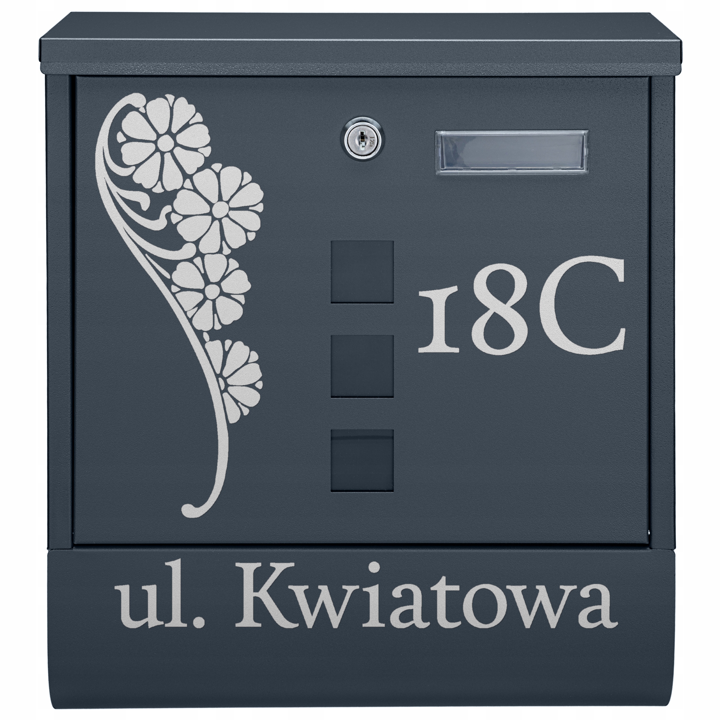 ANTRACYTOWA SKRZYNKA POCZTOWA NA POCZTĘ WZÓR NAPIS