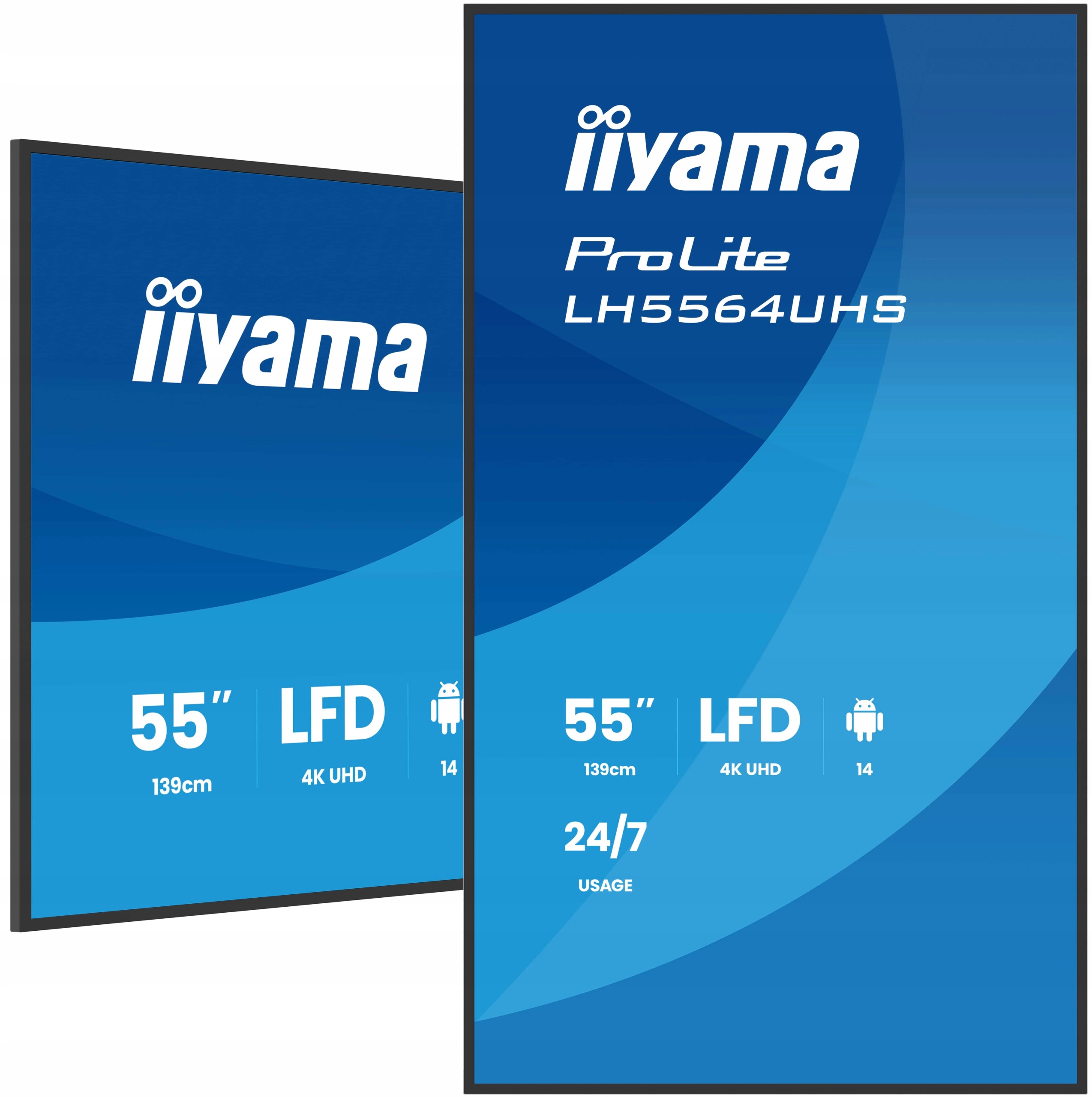 Prezentační monitor 55 iiyama Ds LH5564UHS-B1AG, 4K Va Led, Usb-c, 24/7