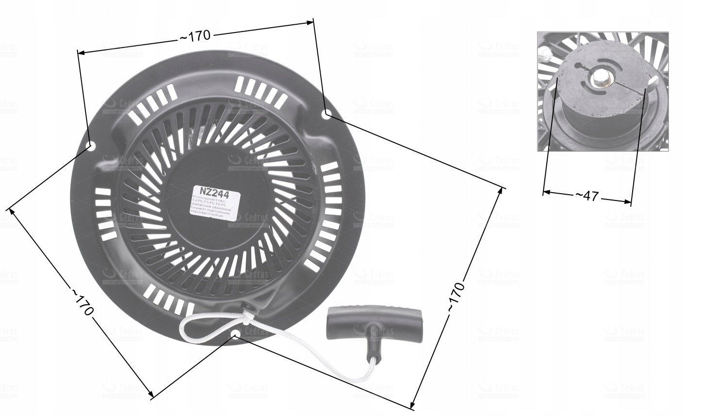 ROZRUSZNIK DO KOSIARKI NAC T475 T575 T675 3 ŚRUBY Rodzaj rozrusznik