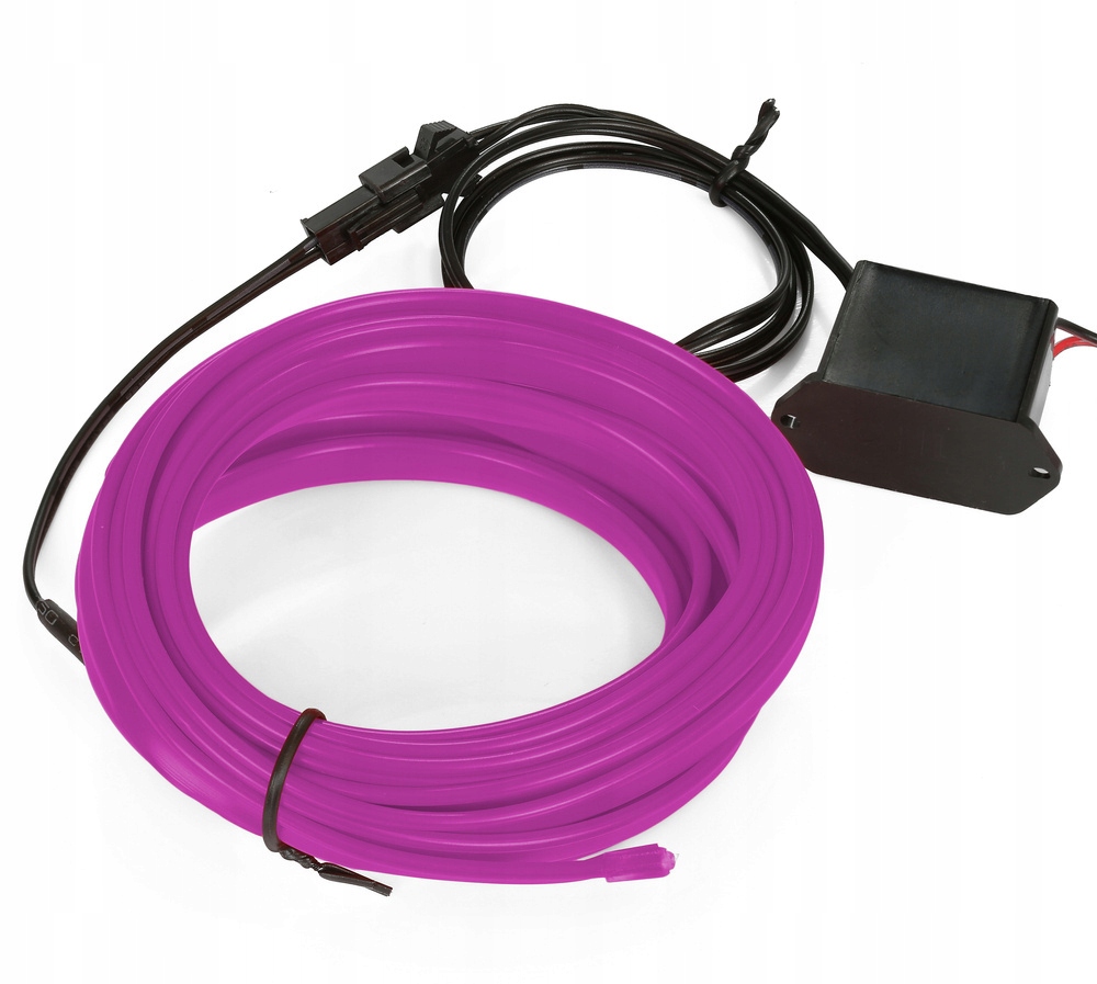 Światłowód EL WIRE LED Taśma Ambient 5M FIOLETOWY z inwerterem