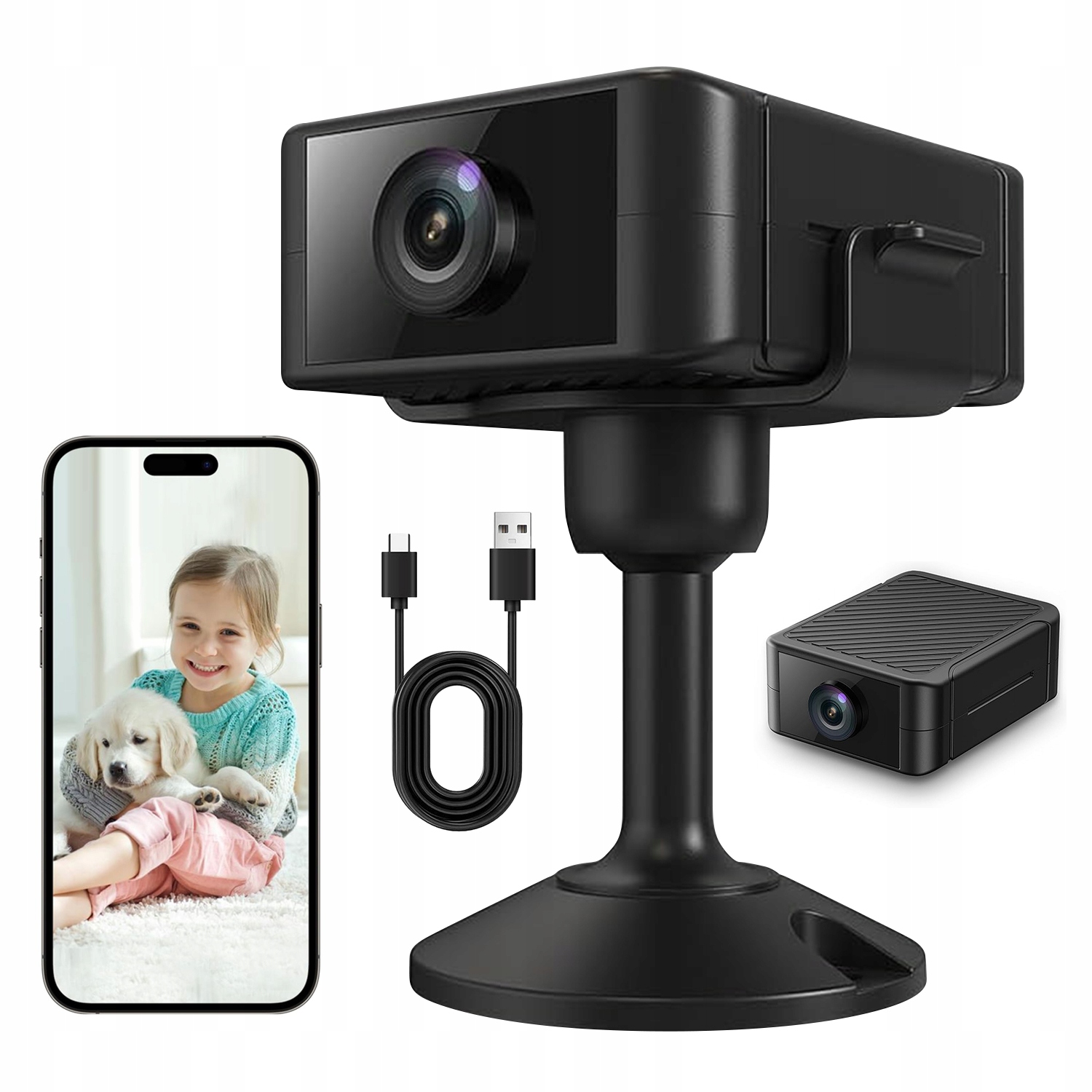 Kamera Monitoringu Bezprzewodowa Mini Wifi Z Noktowizorem Do Domu 2.4GHZ