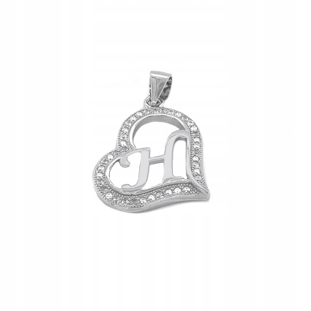 Písmeno F stříbrné v srdíčku Ag 925 SLT66/H