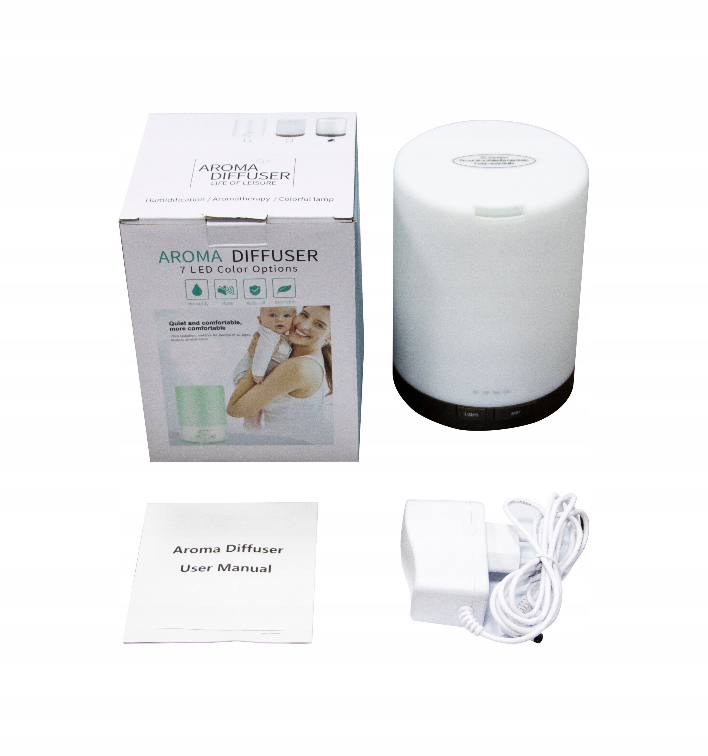 NAWILŻACZ POWIETRZA DYFUZOR AROMATERAPIA LED Kod producenta MRDI17-BlackBrown