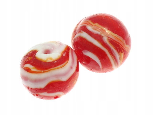 Koraliki Szkło Lampwork Kula Czerwony 20mm 4szt