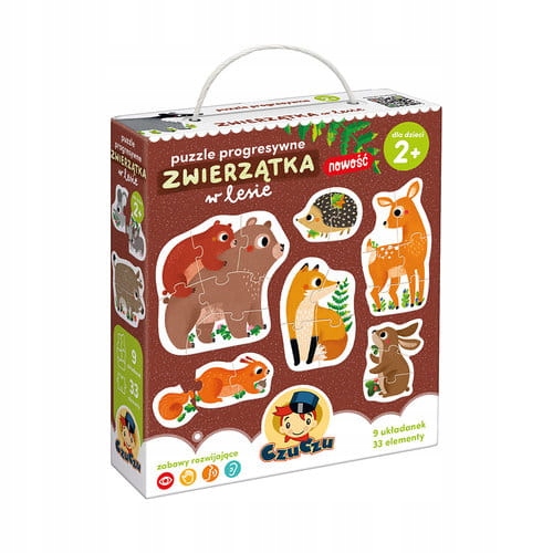 CZUCZU puzzle progresywne Zwierzęta w lesie 2+
