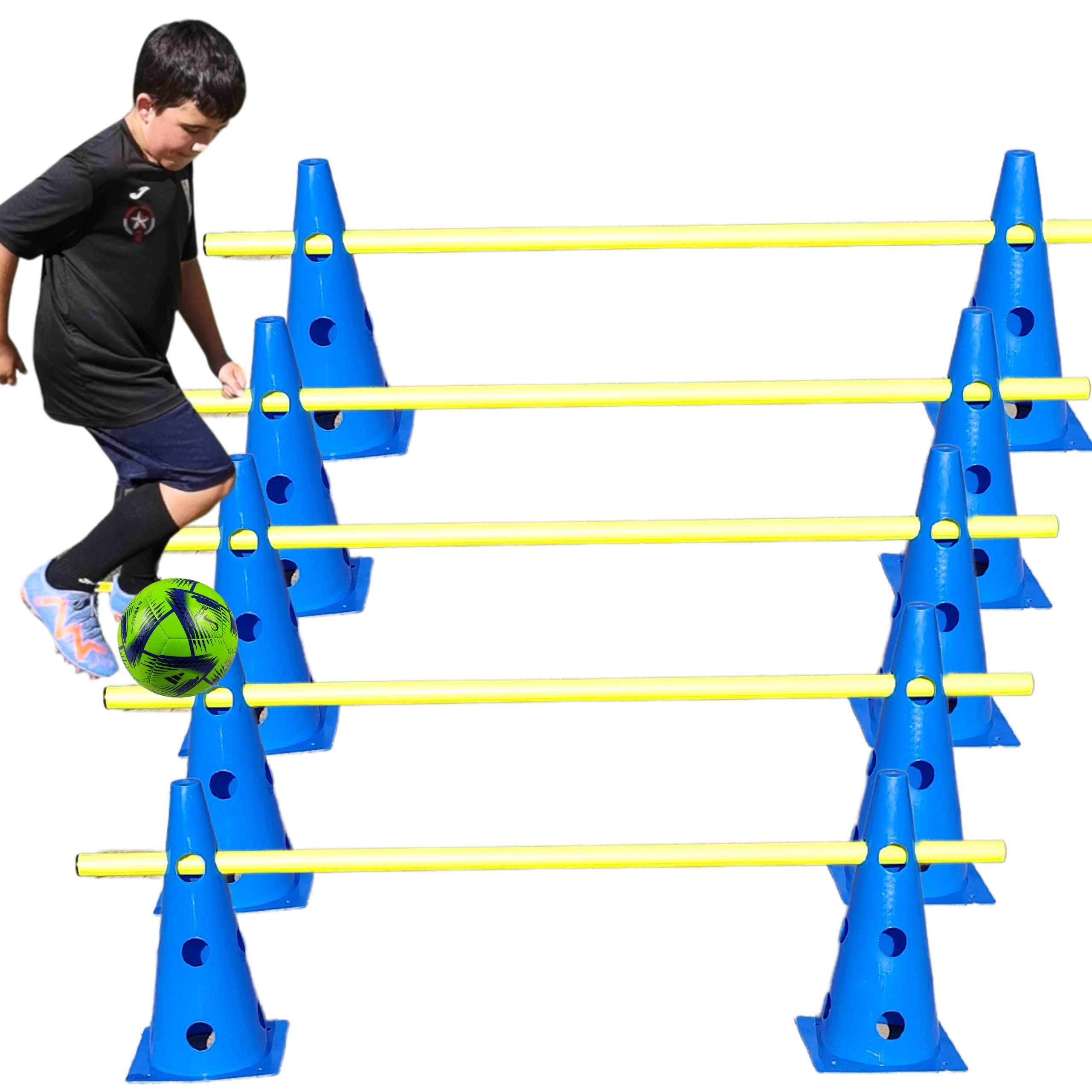 Koordynacyjny Treningowy 10szt 32cm 5szt. tyczek 1m dla Piłkarza Treningu