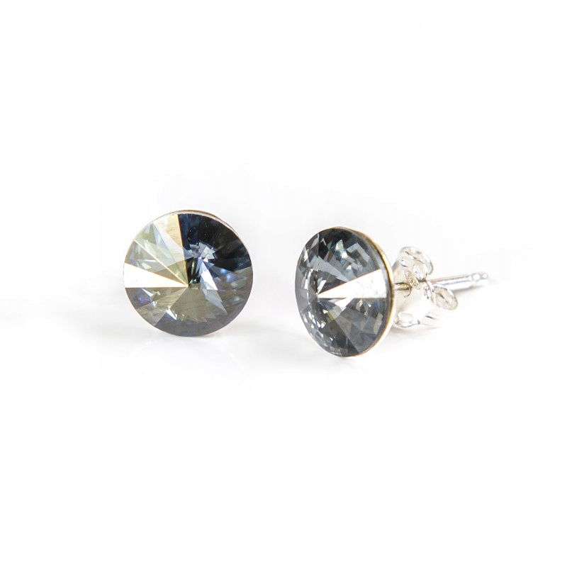 

Srebrne Kolczyki 925 z kr. Swarovski Rivoli 8 Blsh