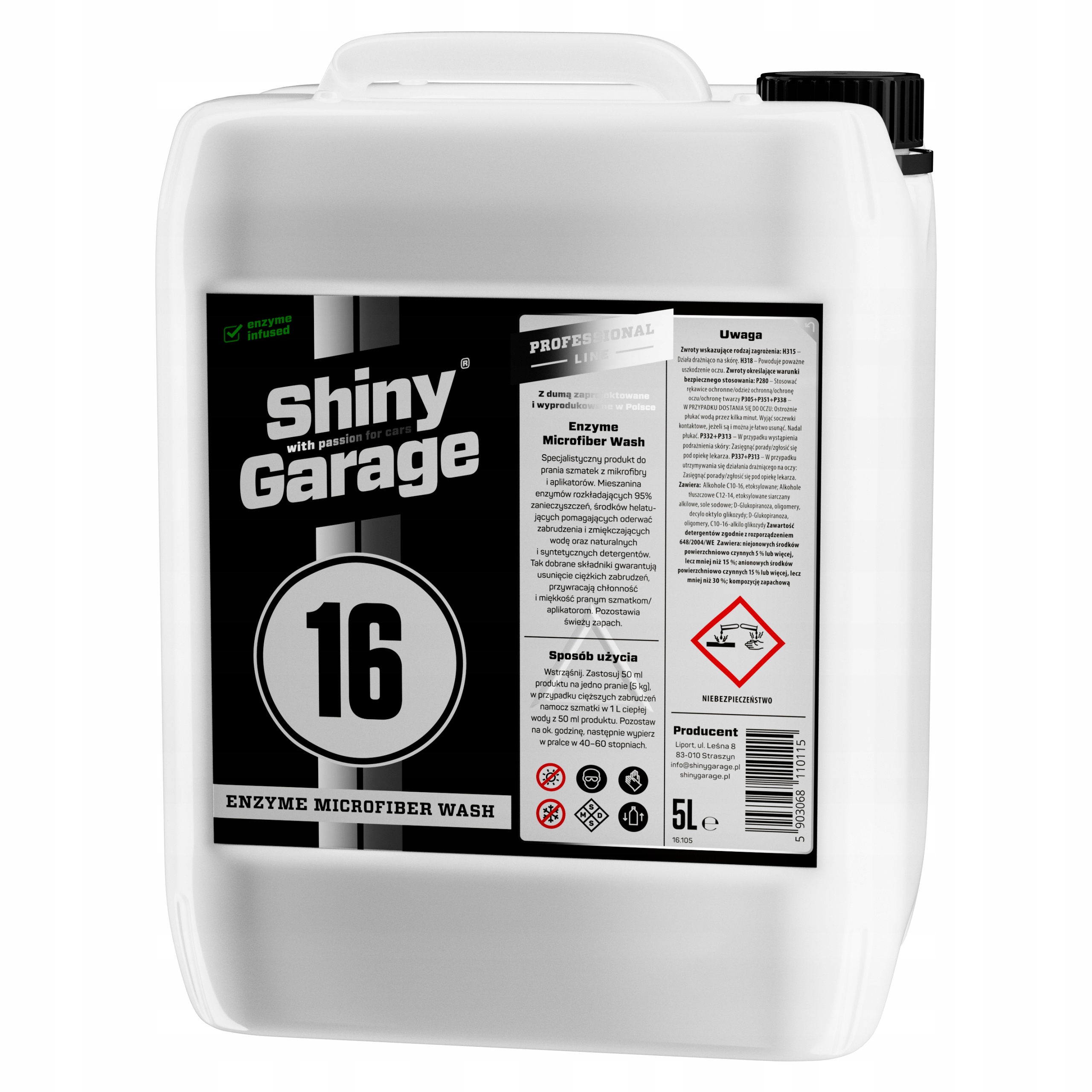 Płyn do prania mikrofibr Shiny Garage Enzyme Microfiber Wash 5l