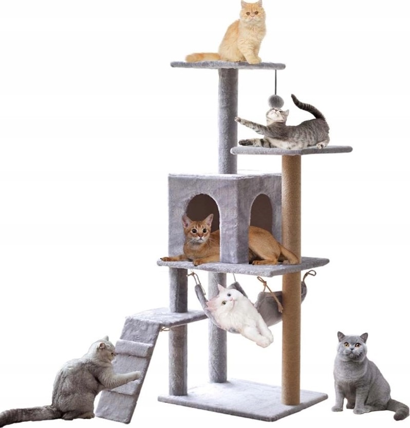 Škrabadlo pro kočky, Pro Kočky postel, Pelíšek 5 úrovní, hračka, provazový Hračka