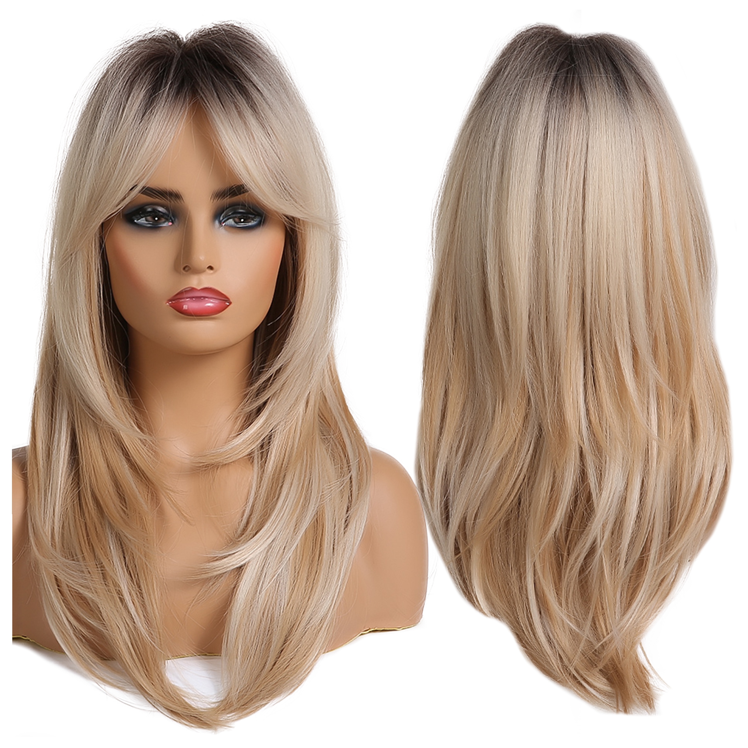 

Peruka ombre blond fale Jak Naturalne grzywka