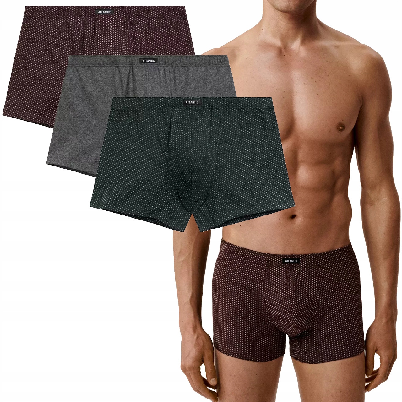 Szorty Męskie Bokserki Atlantic 3MH218/SZG/SZMC/WIN/4XL