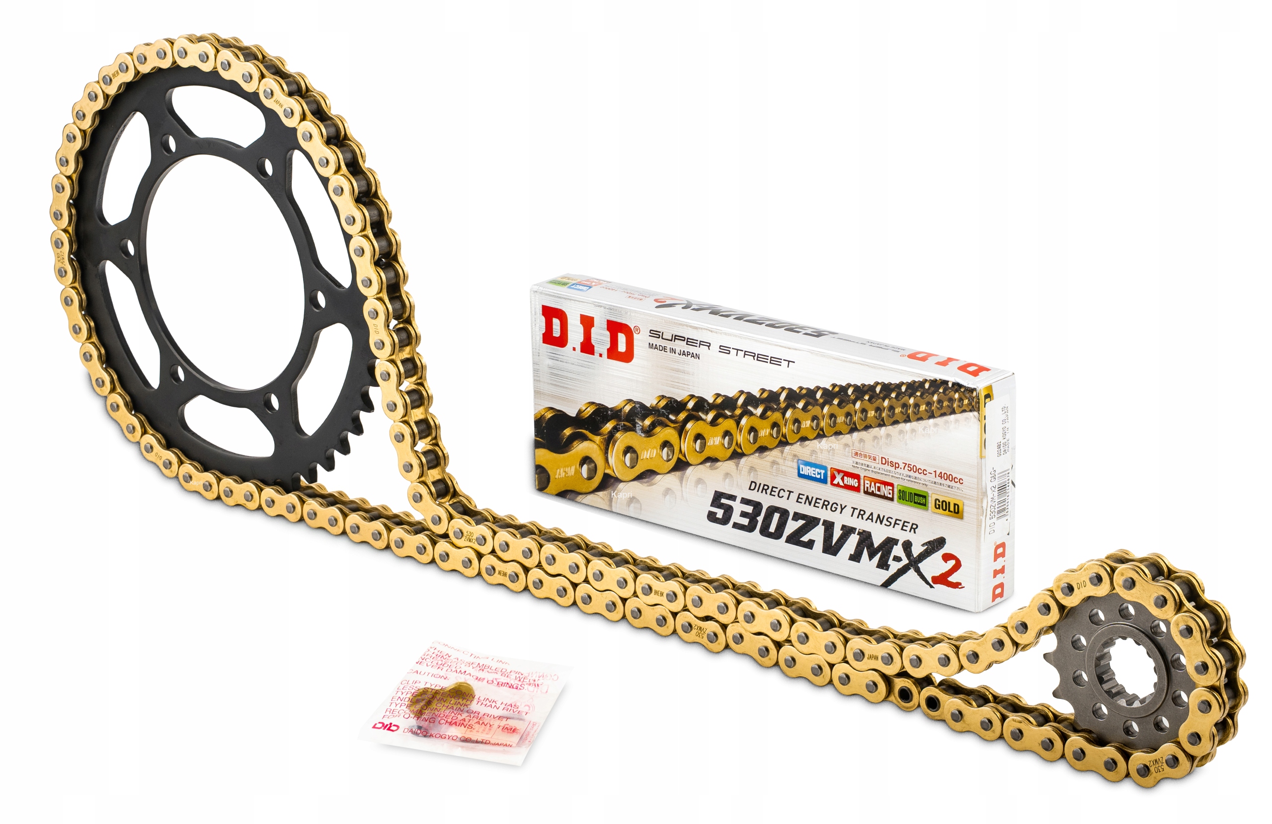 Sada pohonů Gsx-r 1300 Hayabusa 08-12r Ozubení řetěz Gold ZVMX-2