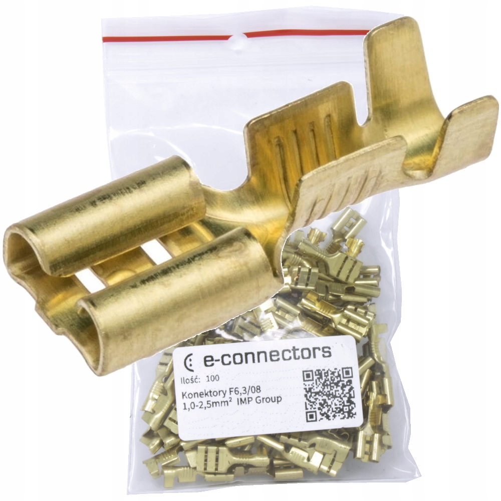 Konektory F6,3/08 1,0-2,5mm² (100 sztuk)