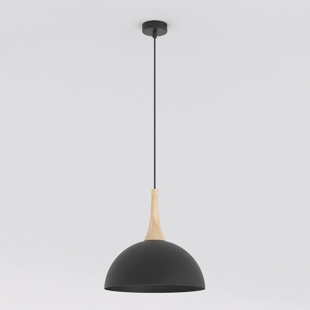 Nautica Závěsná lampa 1S Černá GX53, Led 12W, Ocel a dřevo, Coastal styl