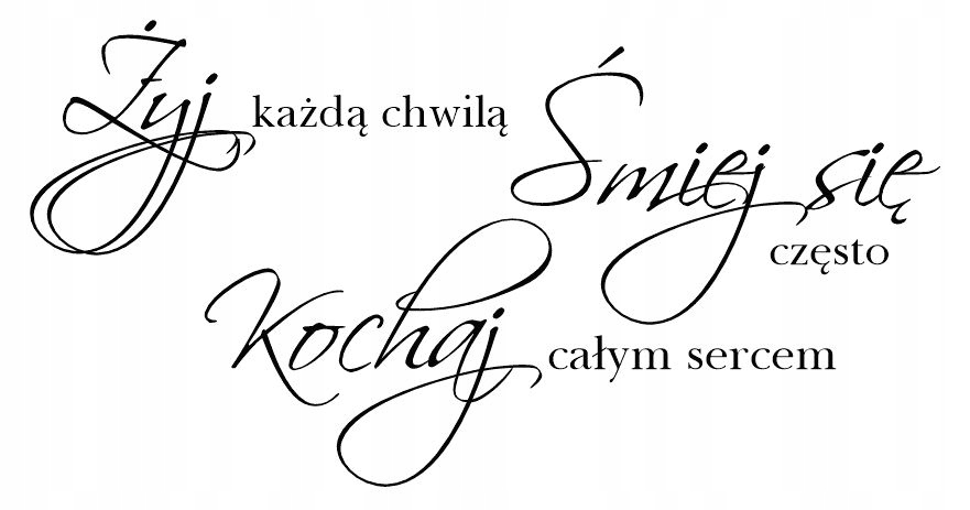 Cytat napisy na ścianę ścienne Żyj Każdą Chwilą