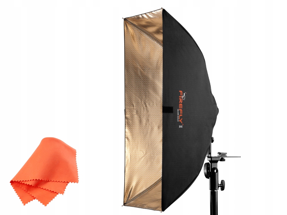 Reportérský softbox Aurora 25x60 cm, zlatá povrchová úprava