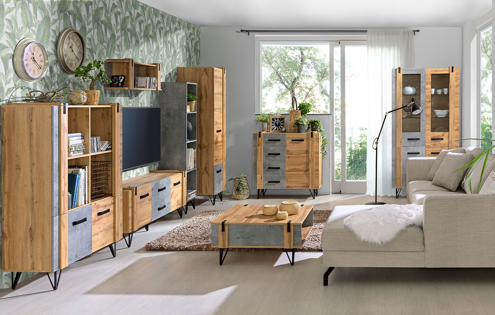 CRATE Lo_06 mała komoda z szufladami salon Szerokość mebla 90 cm