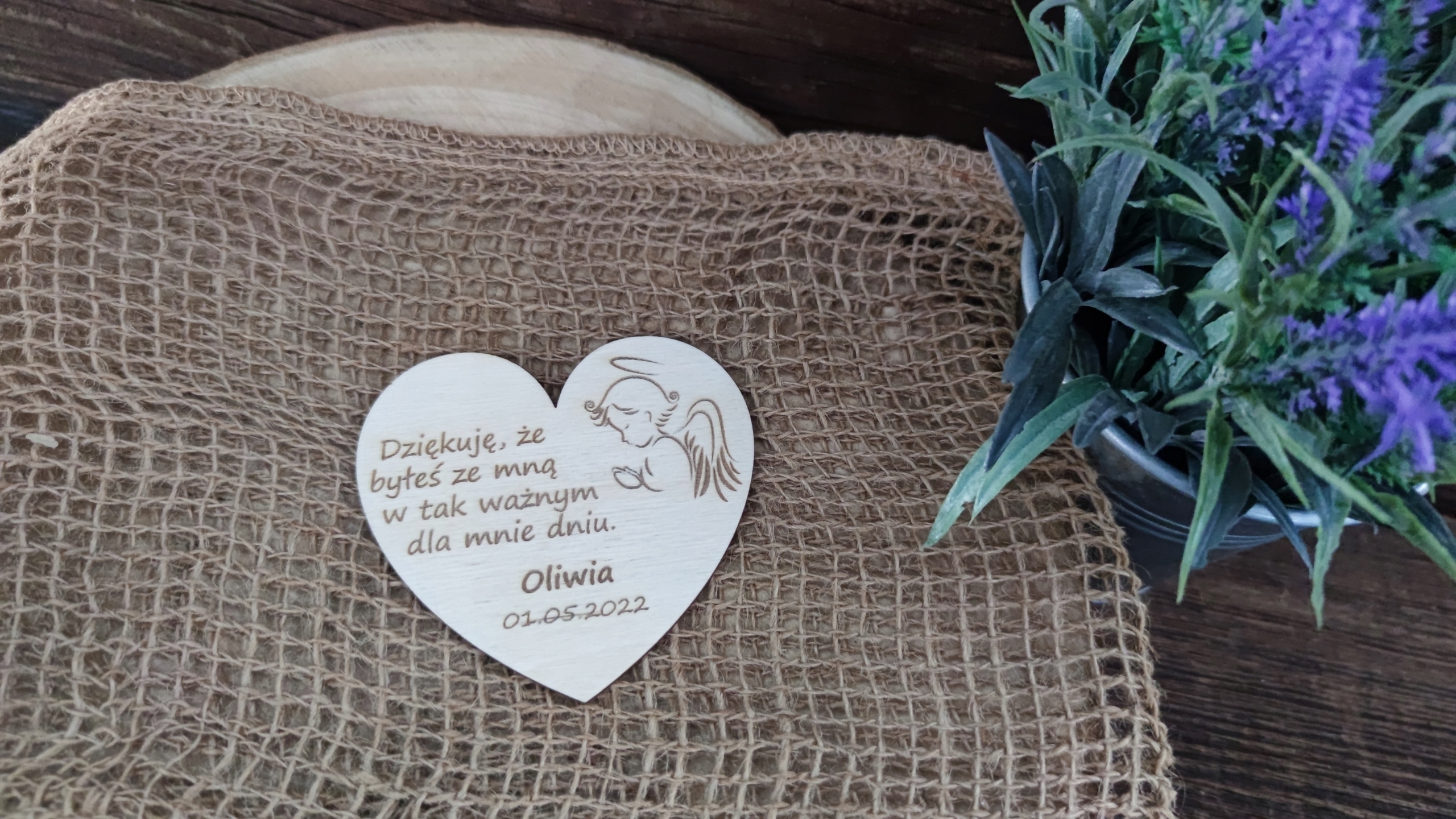 podziękowanie dla gości komunia chrzest magnes