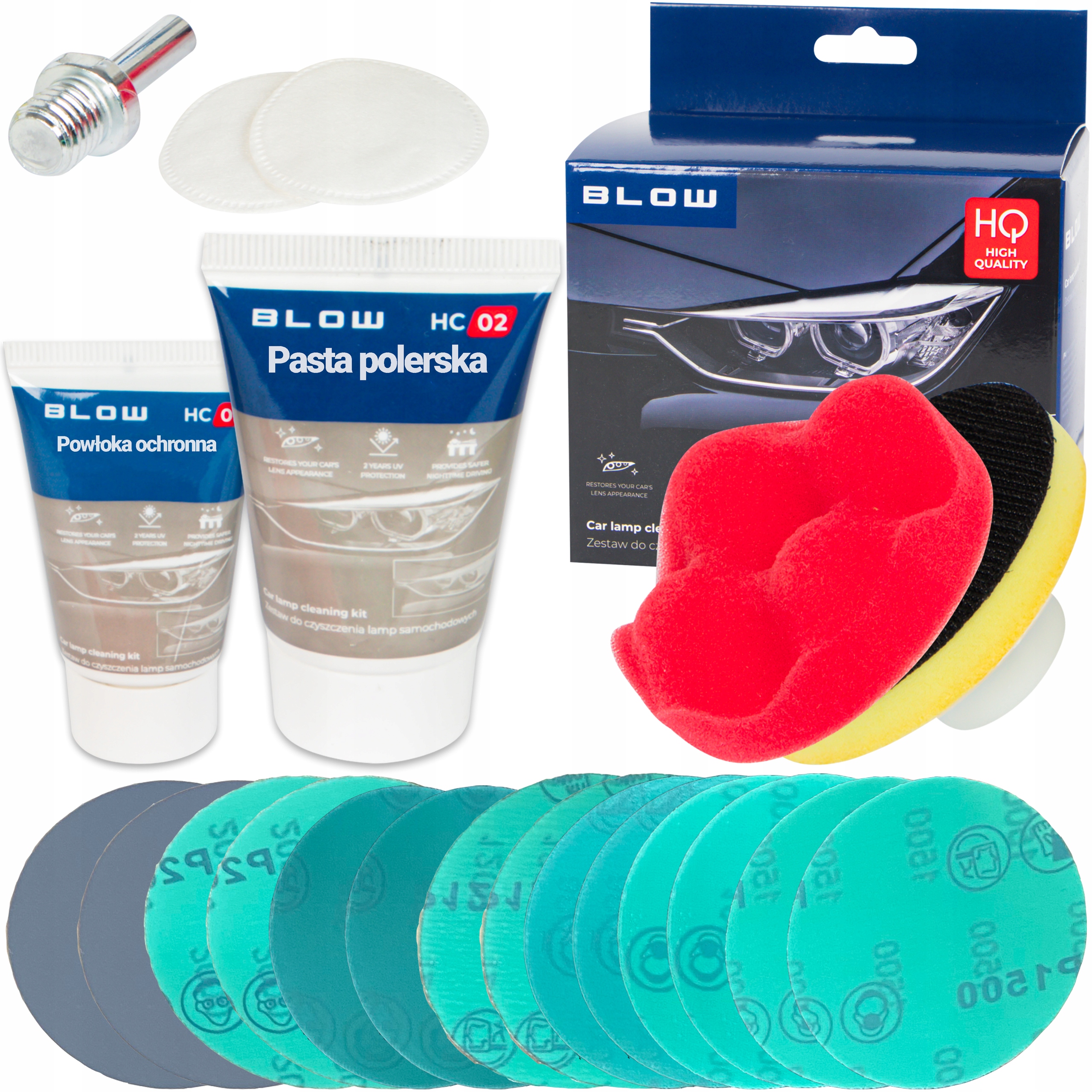 Zestaw Do Czyszczenia Polerowania Regeneracji Renowacji Lamp Samochodowych