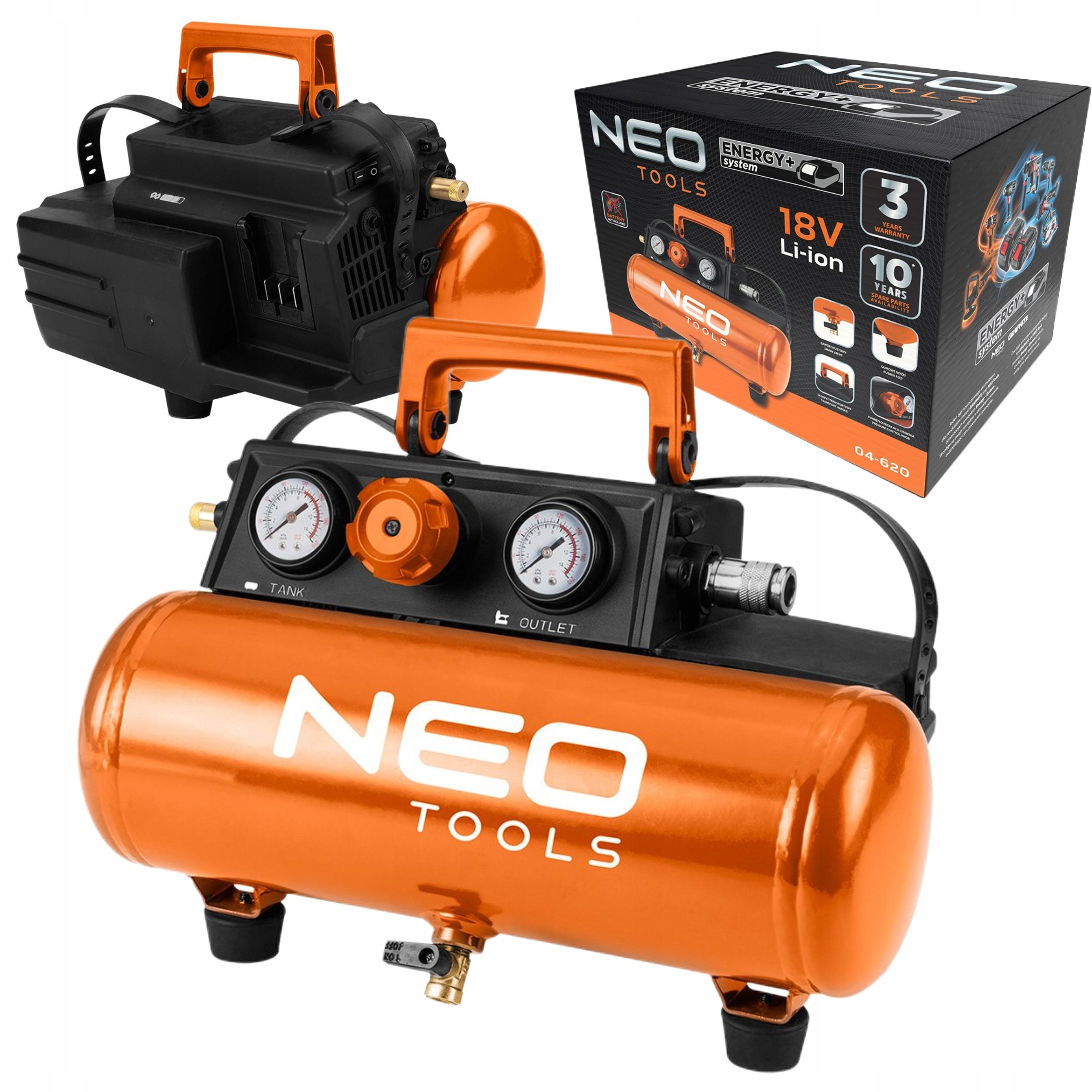 Neo Akumulátorový Kompresor 8 Bar 3,8 L Energy+ 04-620