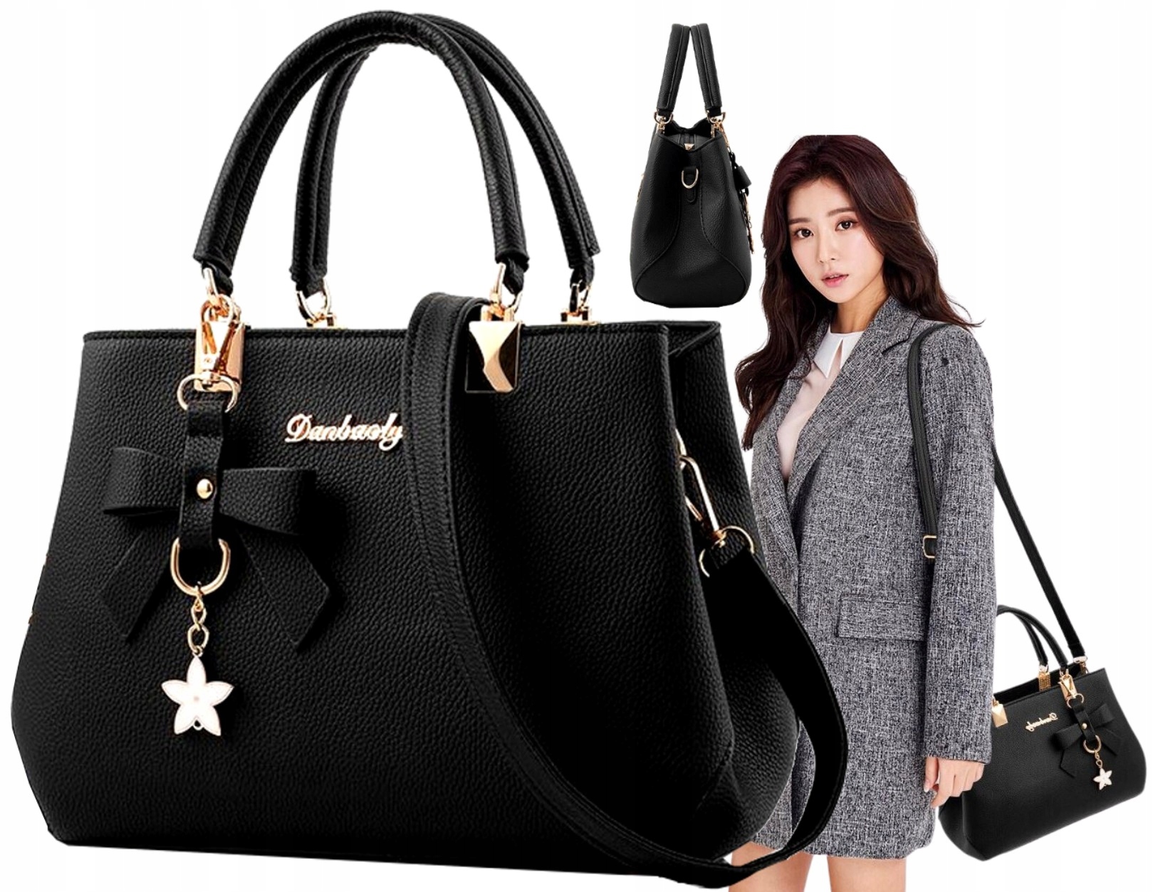 

Klasyczna Torebka damska na ramię kuferek miejska