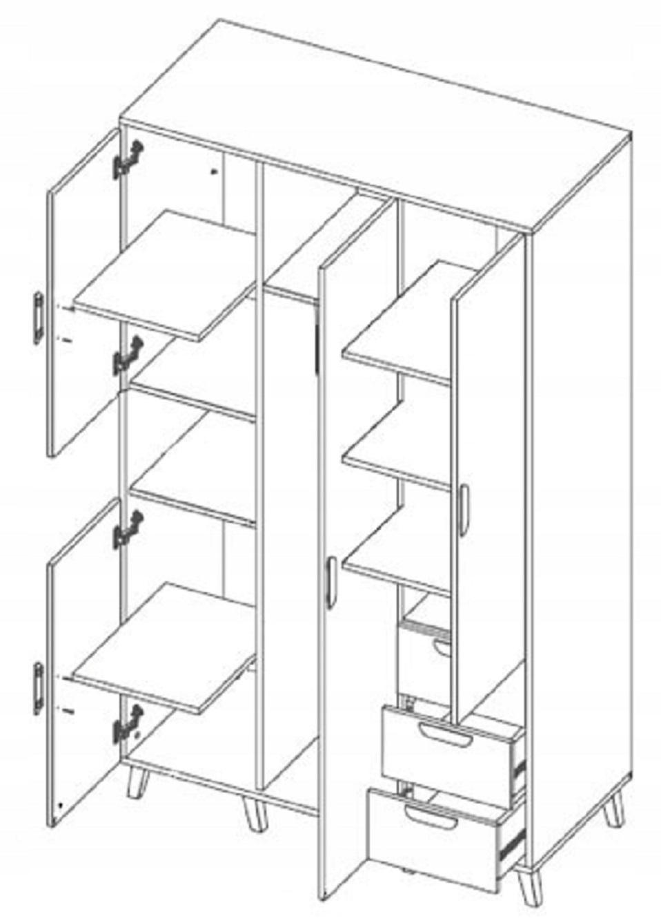Zestaw mebli Młodzieżowych Meble dla dzieci JAŚ Liczba elementów w zestawie 4