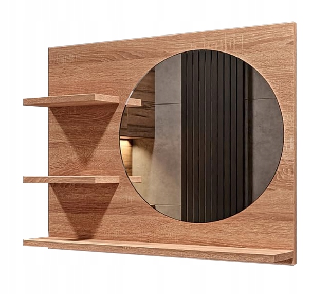 Zrcadlo s policemi Better Home, Zrcadlo do koupelny Dub sonoma