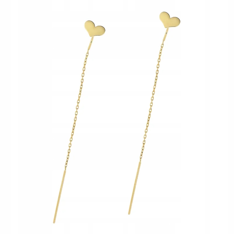 Dámské zlaté náušnice 585 s hladkými srdíčka , jako dárek 0,92 g