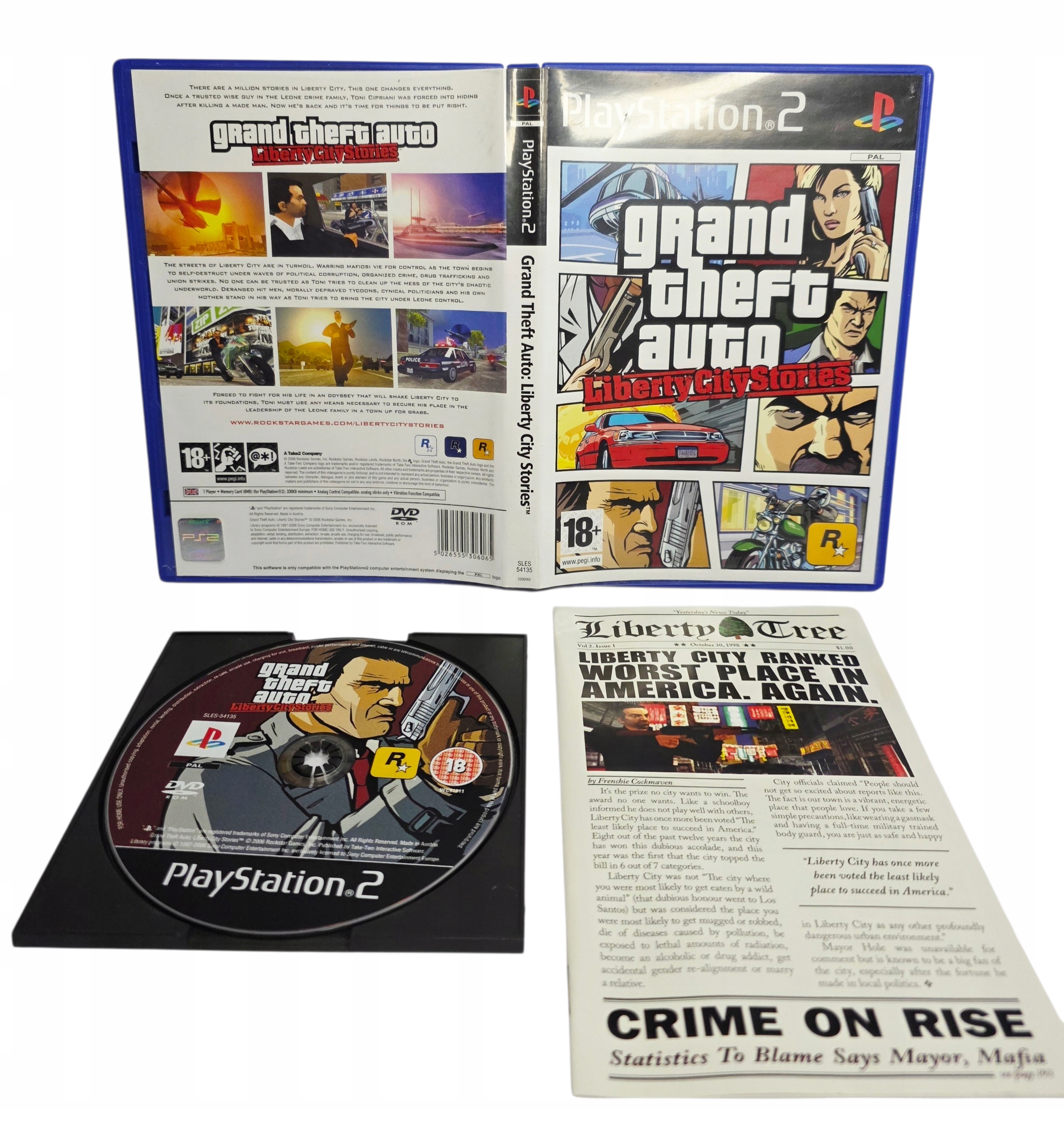 GRAND THEFT AUTO LIBERTY CITY STORIES + MAPKA PS2 3XA