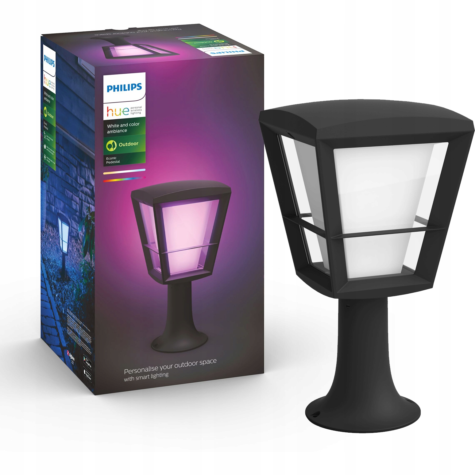 Vonkajšia záhradná Led lampa Rgb Stĺpik Smart Zigbee Econic Philips Hue