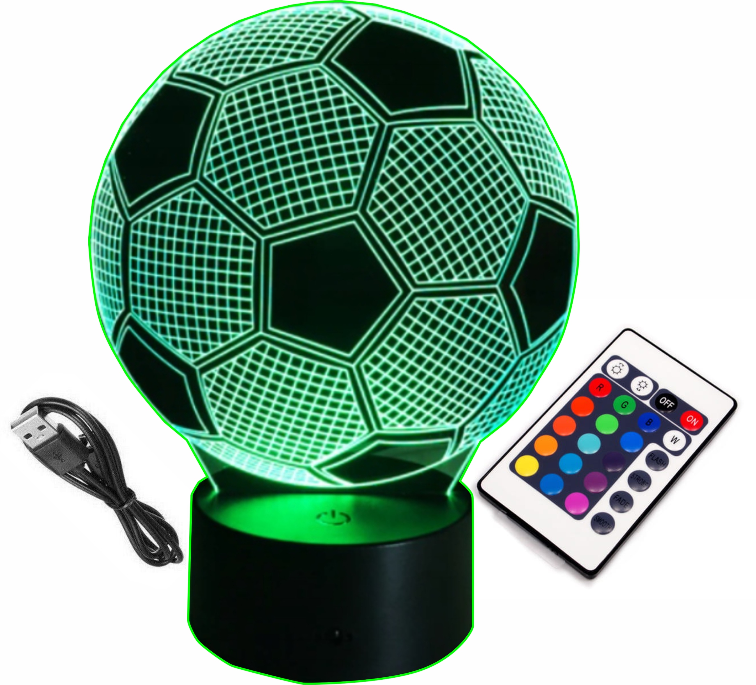 

Lampka 3D Led Piłka Nożna Rgb