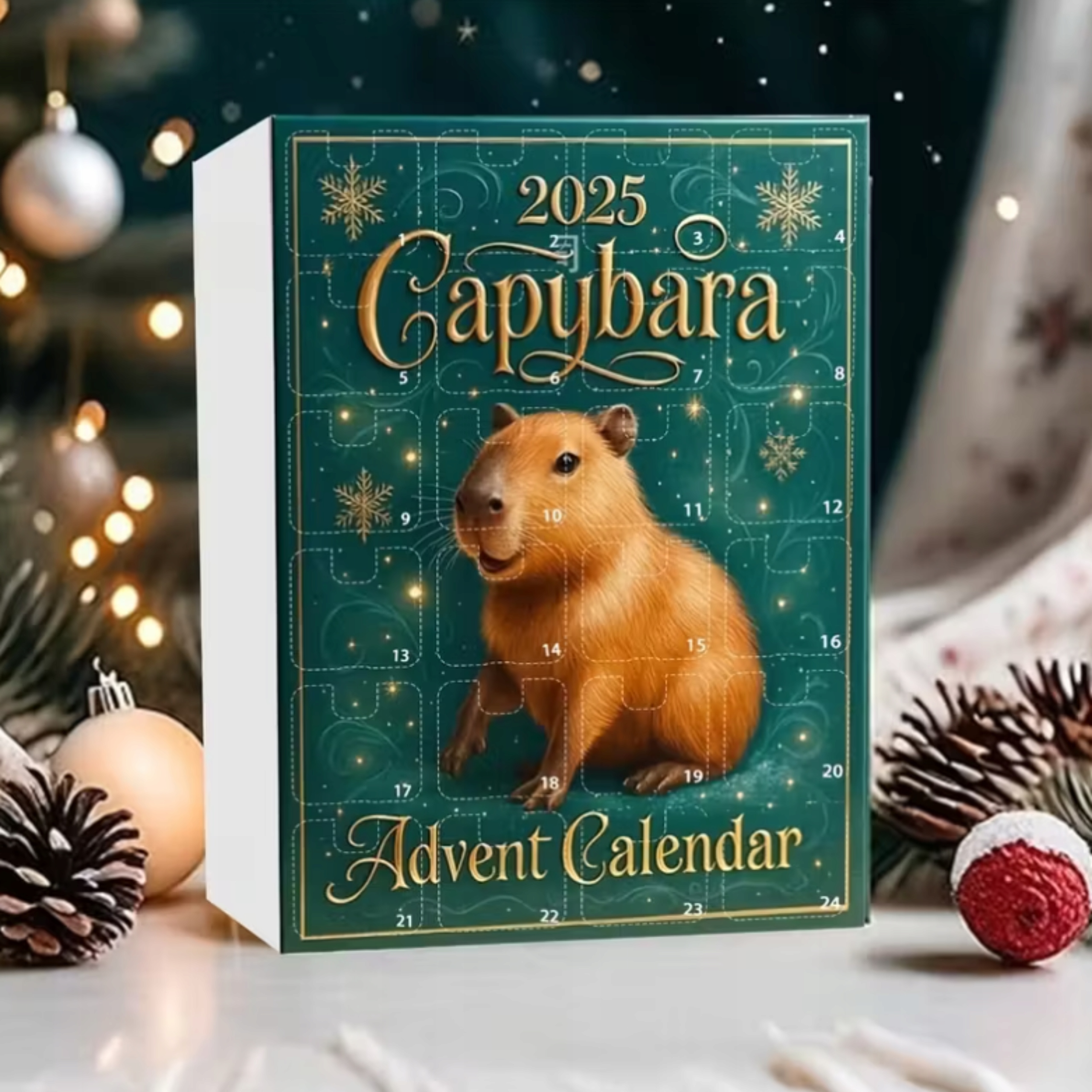 Адвент-календарь Senti Capybara 2025, 24 мини-фигурки-подвески