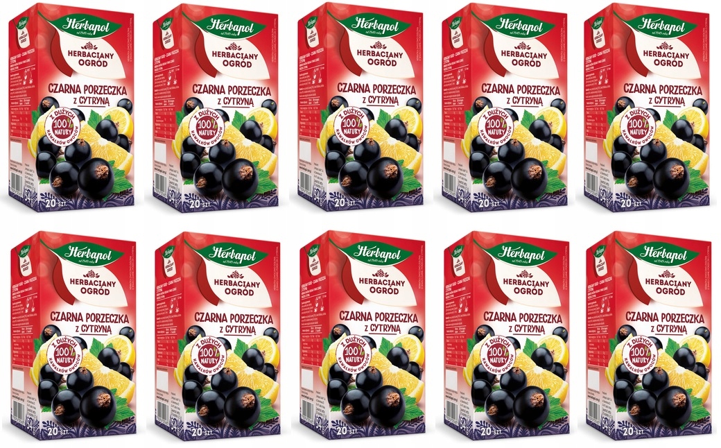 10x 54g Herbapol herbatka owocowa czarna porzeczka z cytryną Karton