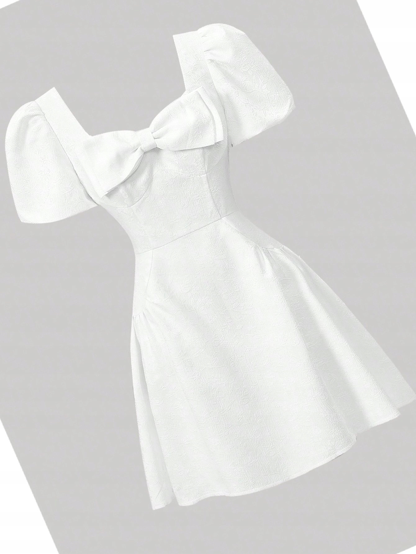 Šaty Krátká Rozšívaná Bílá Ležérní Letní Žakárová S 36