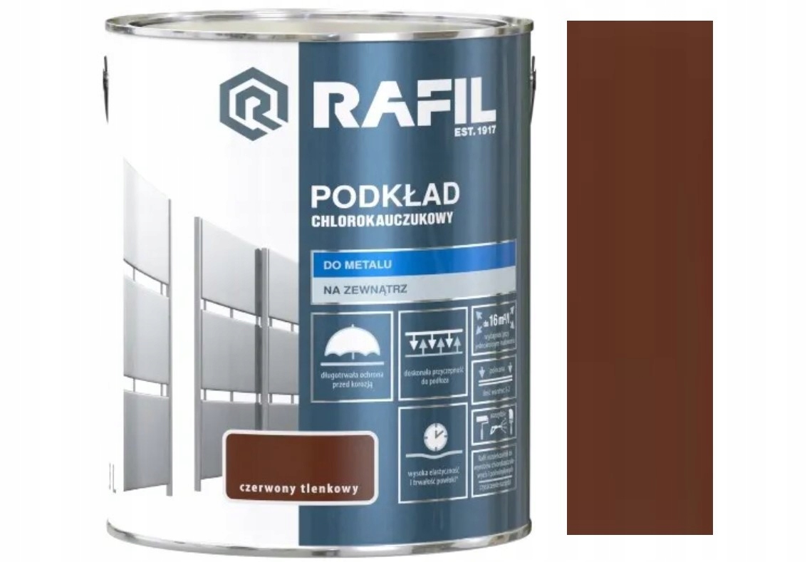 

Rafil Podkład Chlorokauczukowy 3L Czerwony Tlenkow