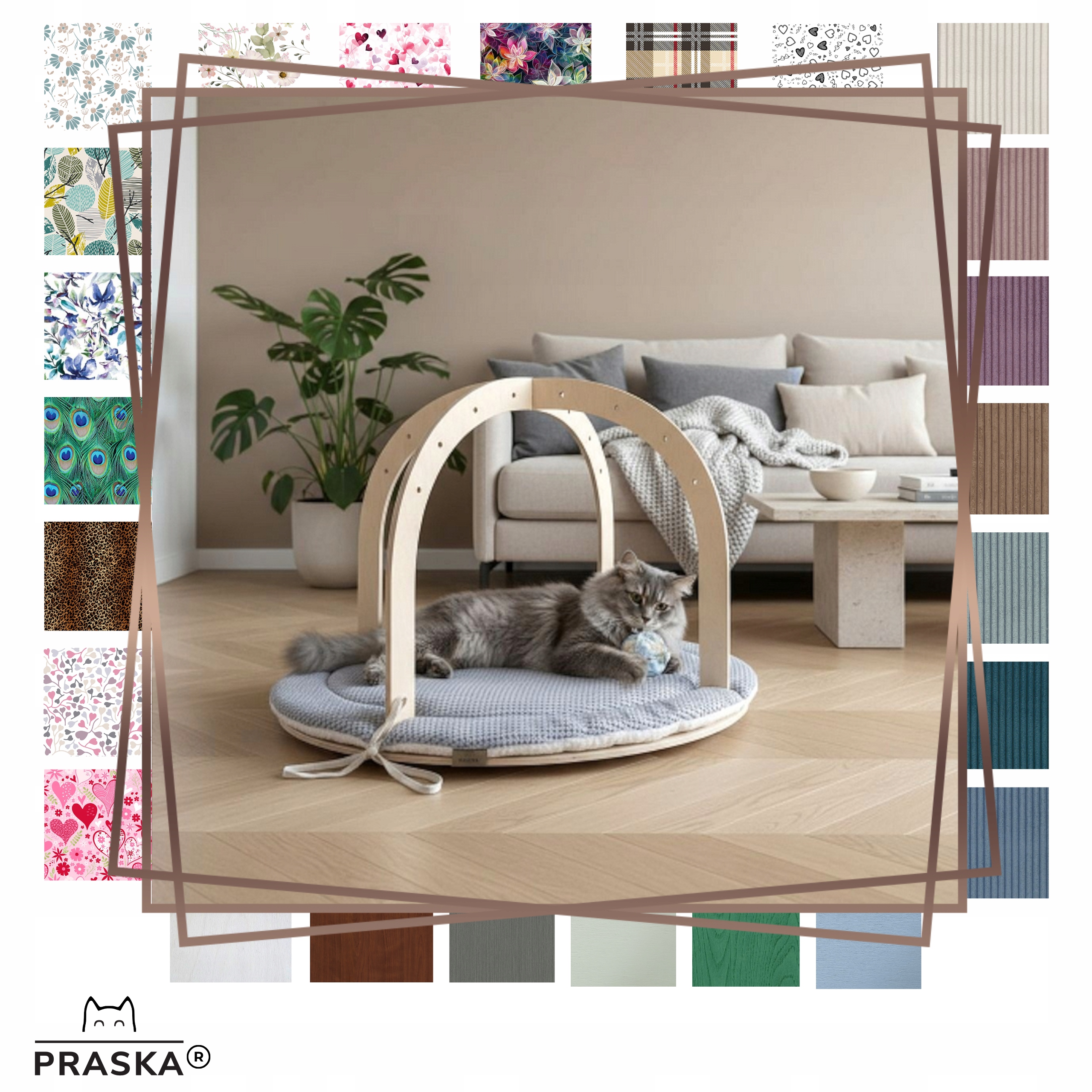 Levně Pražské Dětské hřiště pro kočky 85x55 Arena Giant Výběr Barev Překližka Barva